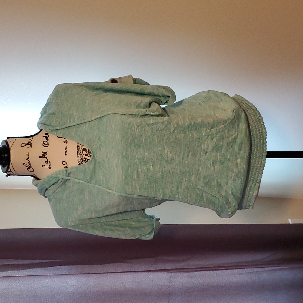 Teal short sleeve hooded sweater